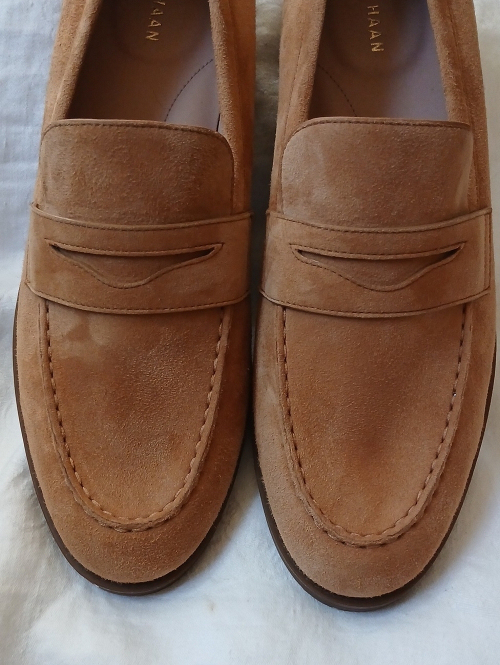 Cole Haan - Womens Suede Penny Loafers Tan Size 11B - Picture 4 of 11
